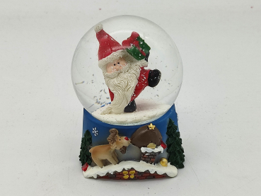Snow globe Santa Claus with gift
